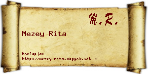Mezey Rita névjegykártya