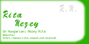 rita mezey business card